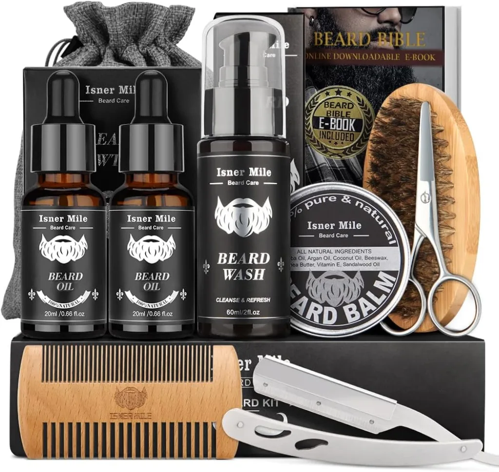 Kit Soins Barbe pour Hommes, Meilleurs pour Papa Lui Mari Petit ami